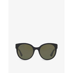  Gucci GG0035SN round-frame acetate sunglasses