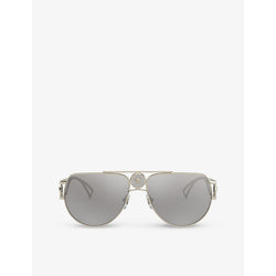  Versace VE2225 pilot-frame metal sunglasses