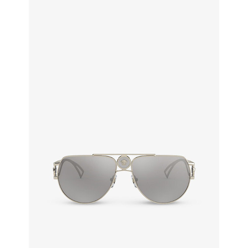  Versace VE2225 pilot-frame metal sunglasses