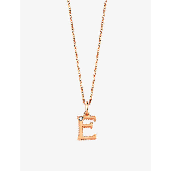 La Maison Couture Selda 'K' Initial 14ct rose-gold and 0.01ct diamond necklace