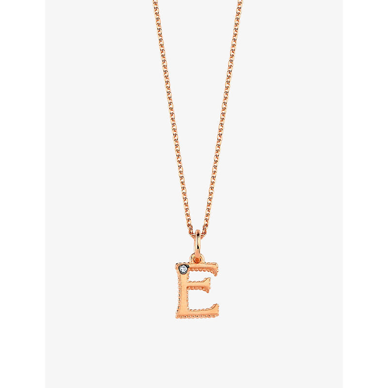 La Maison Couture Selda 'K' Initial 14ct rose-gold and 0.01ct diamond necklace