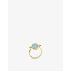 La Maison Couture Niin Luna Flip 18ct yellow gold-plated sterling-silver and aquamarine ring