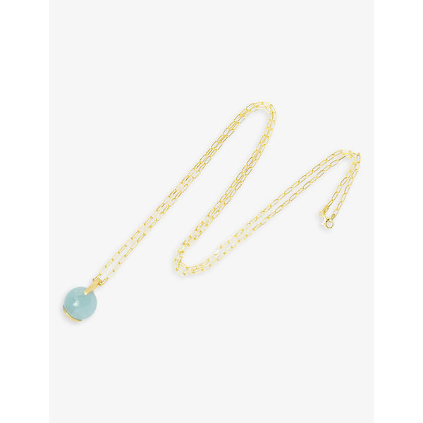 La Maison Couture Niin Luna 18ct yellow gold-plated sterling-silver and aquamarine pendant necklace