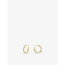  Shaun Leane Rose Thorn 18ct yellow gold-plated sterling silver vermeil hoop earrings