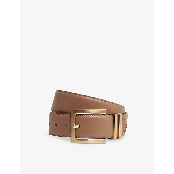 Reiss Brompton square-buckle leather belt