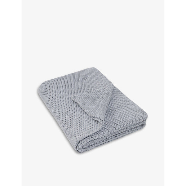 The White Company Lyra moss-stitch cotton-knit throw 200cm x 140cm