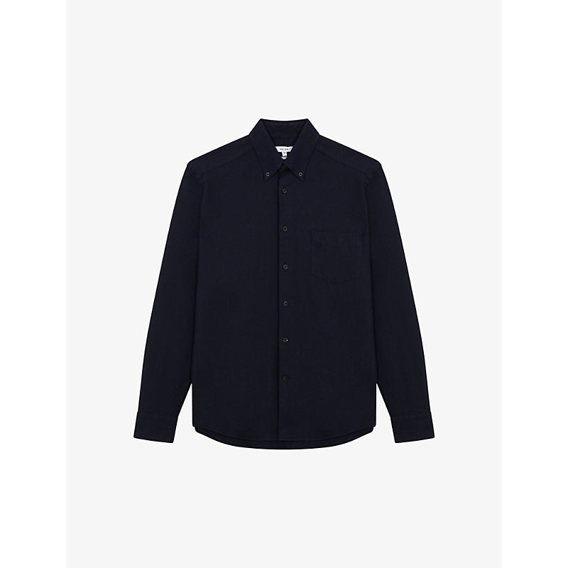  Reiss Greenwich slim-fit long-sleeve cotton shirt