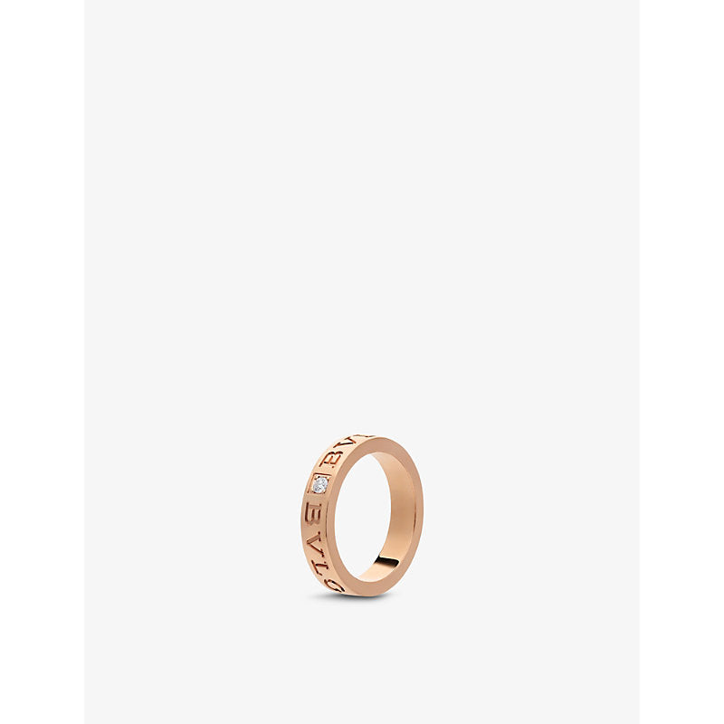 Bvlgari B.zero1 18ct rose-gold and 0.04ct diamond ring