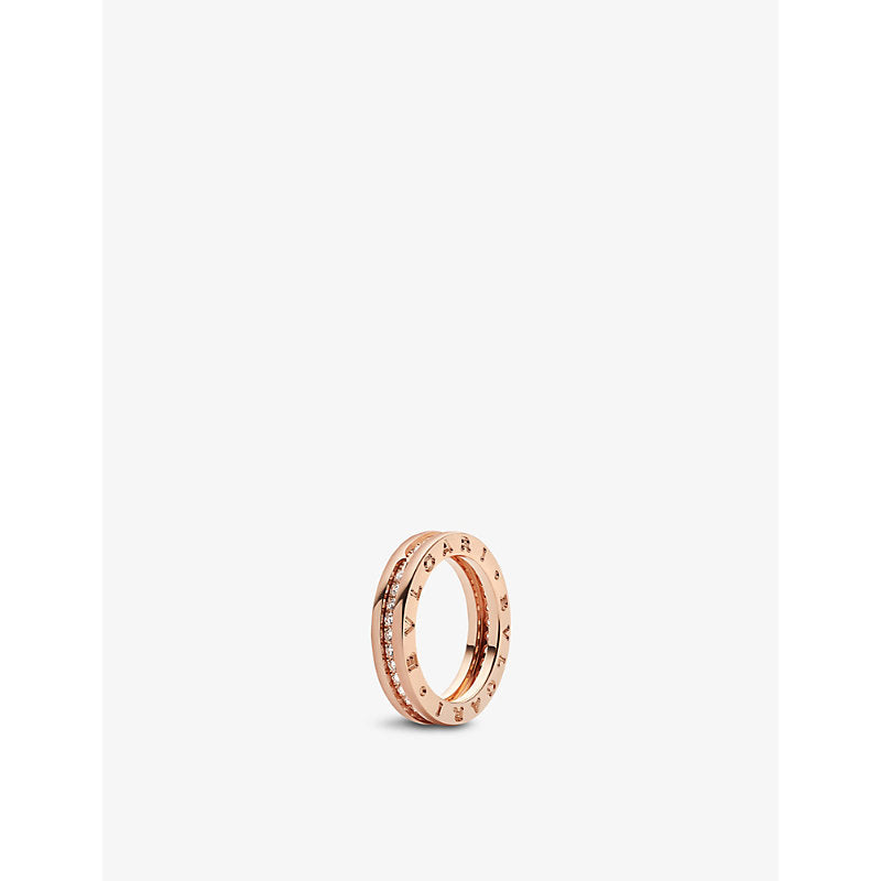 Bvlgari B.zero1 one-band 18ct rose-gold and diamond band ring