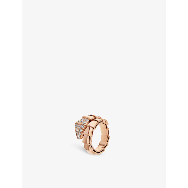 Bvlgari Serpenti Viper 18ct rose-gold and 0.53ct brilliant-cut diamond ring