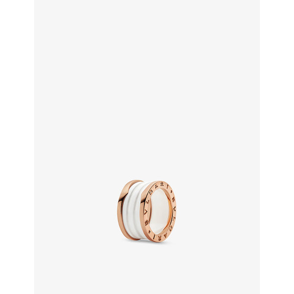 Bvlgari B.zero1 four-band 18ct rose-gold and ceramic ring