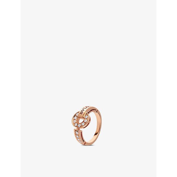 BVLGARI BVLGARI 18ct rose gold and pavé diamond ring