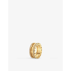 Bvlgari B.zero1 two-band 18ct yellow-gold and 0.51ct round-cut diamond band ring