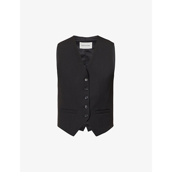  Frankie Shop Gelso V-neck woven waistcoat