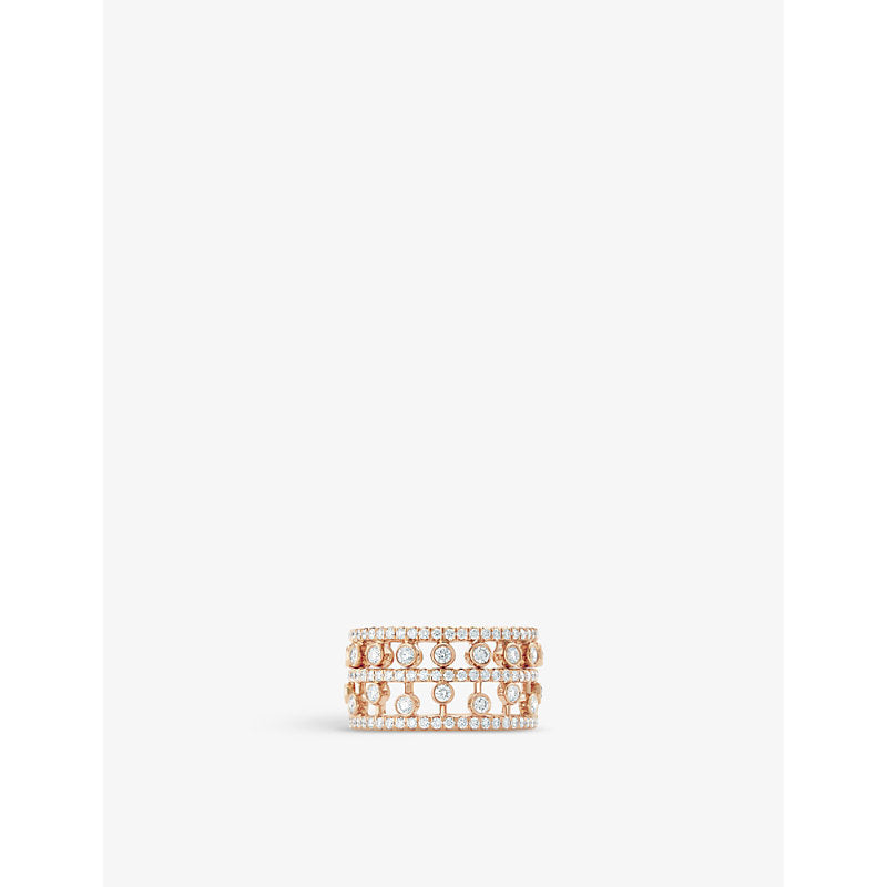 De Beers Jewellers Dewdrop 18ct rose-gold and 0.89ct round-cut diamond ring