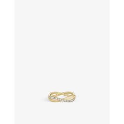 De Beers Jewellers Infinity 18ct yellow gold and 0.72ct pavé diamond ring