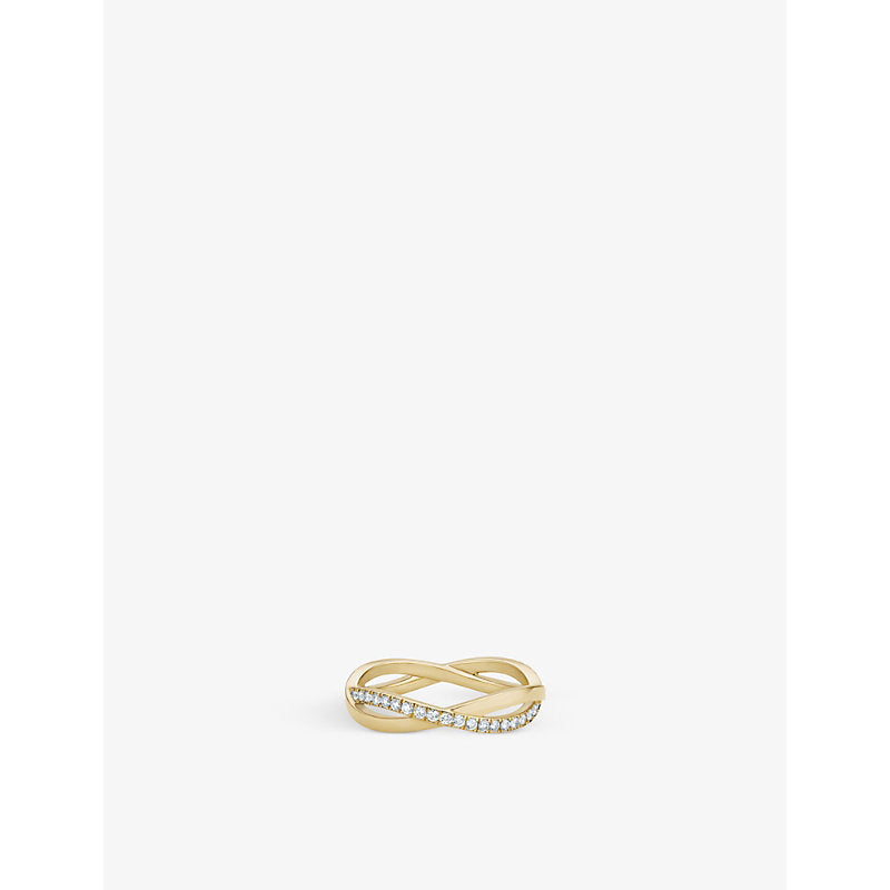 De Beers Jewellers Infinity 18ct yellow gold and 0.72ct pavé diamond ring