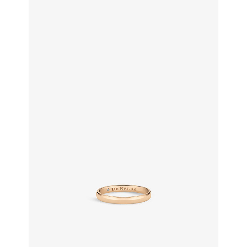 De Beers Jewellers Wide Court 18ct rose-gold and 0.08ct diamond wedding band