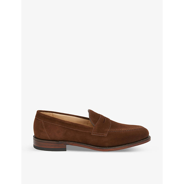  Loake Imperial strap suede-texture leather loafers