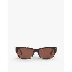  Bottega Veneta BV1143S tortoiseshell rectangular-frame sunglasses