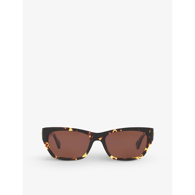  Bottega Veneta BV1143S tortoiseshell rectangular-frame sunglasses