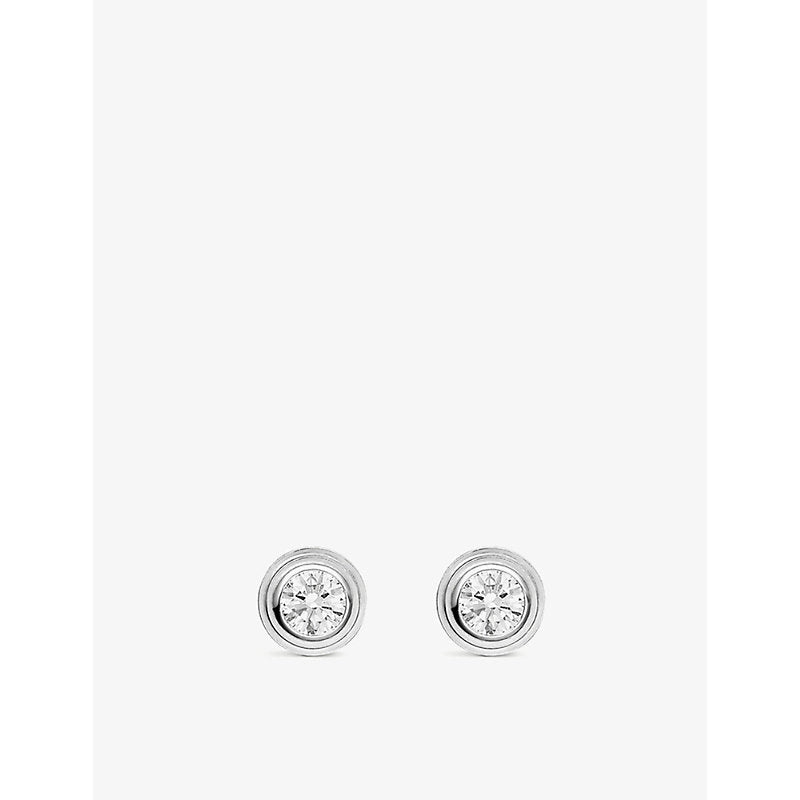 Cartier d'Amour extra small 18ct white-gold and 0.04ct round-cut diamond stud earrings