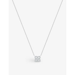 De Beers Jewellers Enchanted Lotus 18ct white-gold 0.15ct round-brilliant diamond necklace