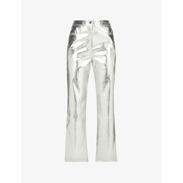 Amy Lynn Lupe straight-leg high-rise faux leather trousers