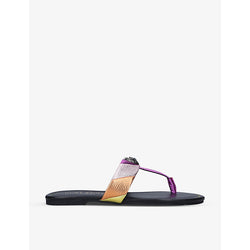 Kurt Geiger London Kensington striped T-bar leather sandals