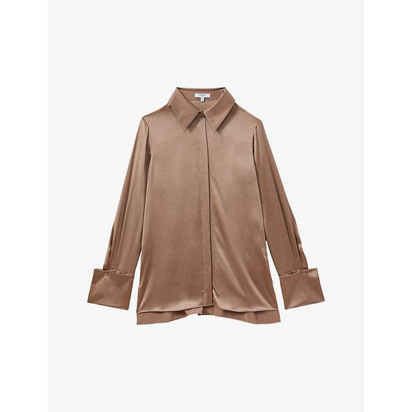  Reiss Hailey point-collar silk shirt