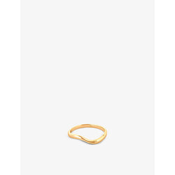  Astrid & Miyu Wave yellow gold-plated sterling silver ring