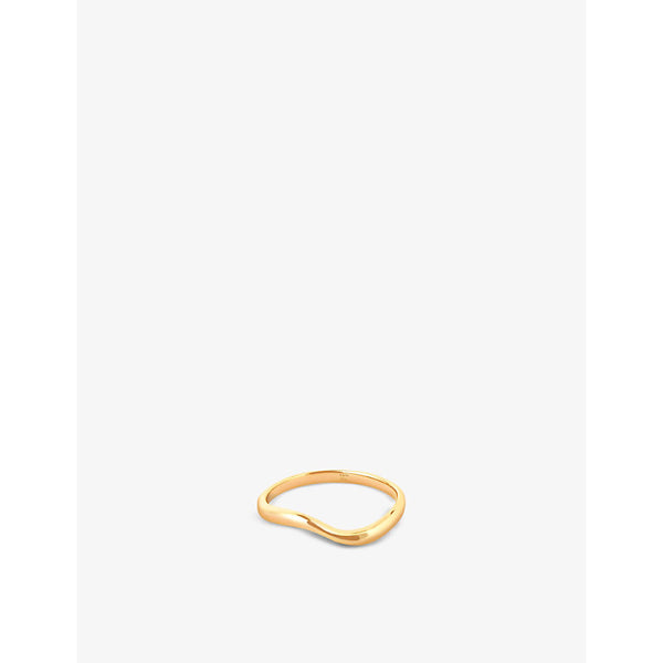  Astrid & Miyu Wave yellow gold-plated sterling silver ring