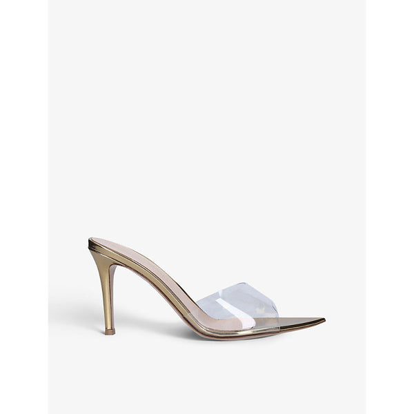 Gianvito Rossi Elle leather and PVC heeled mules | Gianvito Rossi