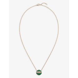 Chaumet Jeux de Liens Harmony small 18ct rose-gold, 0.06ct brilliant-cut diamond and malachite pendant necklace