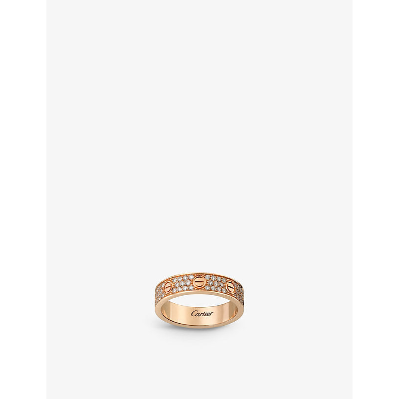 Cartier LOVE 18ct rose-gold and 88 brilliant-cut diamond ring