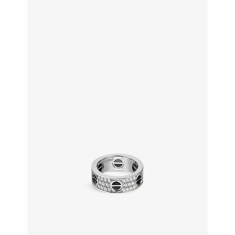 Cartier LOVE 18ct white-gold ceramic and 66 brilliant-cut diamond ring