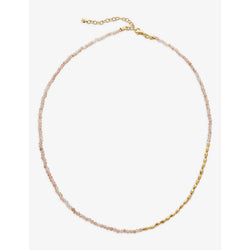 Monica Vinader Mini Nugget 18ct yellow gold-plated vermeil sterling silver and sandstone necklace