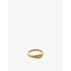 Monica Vinader Guiding Star 18ct yellow gold-plated vermeil recycled sterling silver signet ring