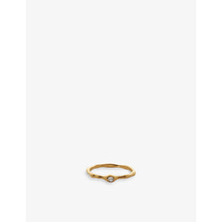 Monica Vinader Siren Muse 18ct yellow gold-plated vermeil sterling silver and 0.003ct diamond ring