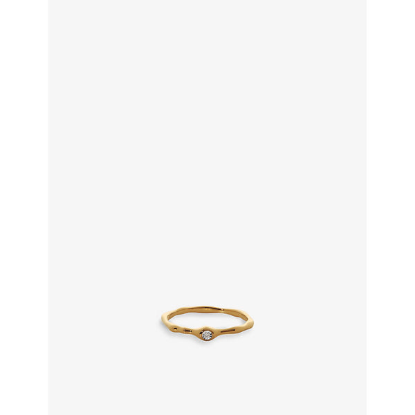 Monica Vinader Siren Muse 18ct yellow gold-plated vermeil sterling silver and 0.003ct diamond ring