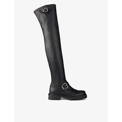 Jimmy Choo Biker II faux-leather over-the-knee boots