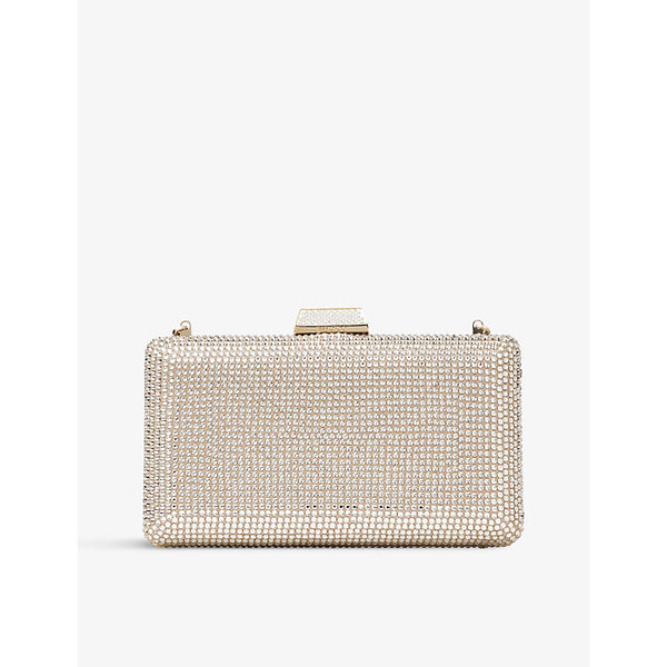  Jimmy Choo Clemmie crystal-embellished suede clutch bag