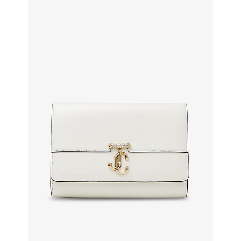 Jimmy Choo Avenue logo-embellished leather clutch | JIMMY CHOO