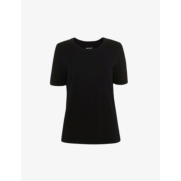 Whistles Rosa double-trim cotton T-shirt