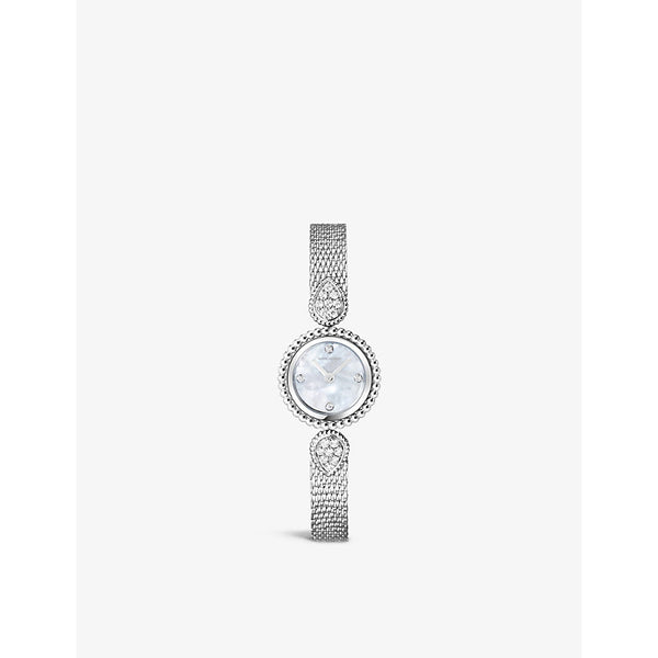 Boucheron WA015704 Serpent Bohème stainless-steel, 0.6ct diamond and mother-of-pearl watch