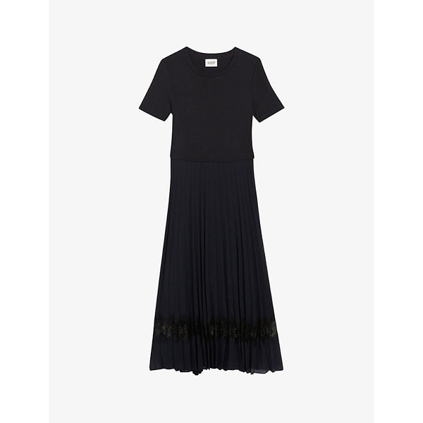  Claudie Pierlot Teli pleated-petticoat cotton midi dress