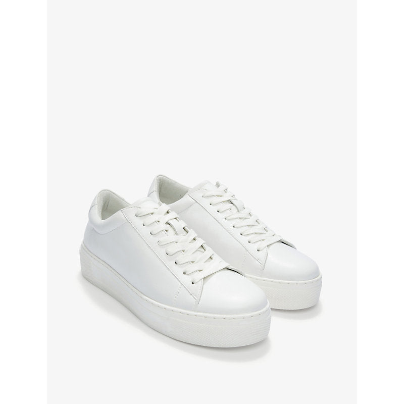 The White Company Lace-up leather flatform trainers