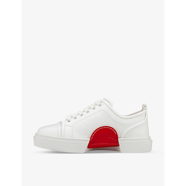 Christian Louboutin Adolon Junior contrast-panel woven low-top trainers | Christian Louboutin