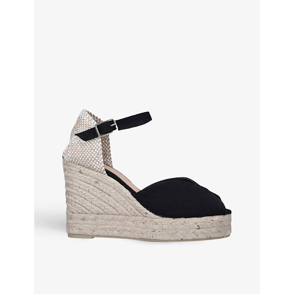  Castaner Bianca open-toe cotton-canvas wedge espadrilles