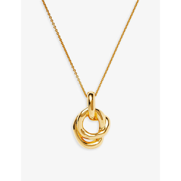  Missoma Molten twisted double 18ct yellow gold-plated brass pendant necklace